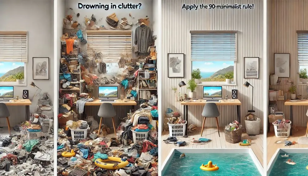 Declutter 90/90 rule for spring cleaning tips.