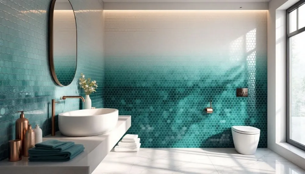 Transform your bathroom into a serene escape with this ocean inspired home improving idea.